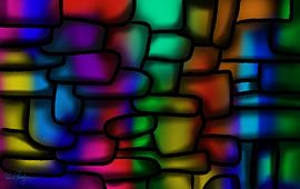 Abstract art - Rainbow stones by Patricia Piotrak