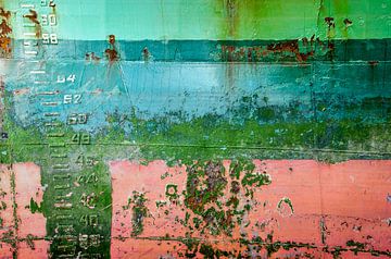 Colorful ship hull with draught marks by Frans Blok