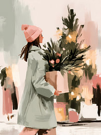 Winterwandeling met een kerstboom van Mosaic Dialogue