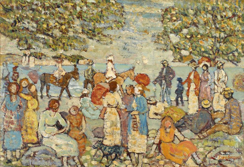 Beach Scene with Donkeys, van finemasterpiece