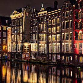 Amsterdam dans la nuit sur Hans van Oort
