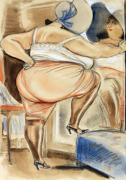Sexy pose of a fat woman, 1920s by Atelier Liesjes