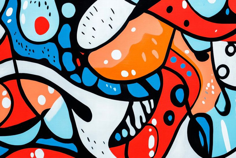 Abstracte vormen in levendige kleuren van Poster Art Shop