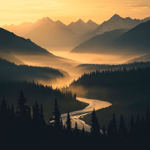 Paysage de montagne Brouillard