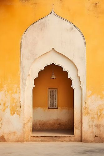 Belle porte jaune en Inde