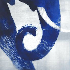 Nahaufnahme eines Elefanten mit Stoßzähnen von Chromatic Storm Studio