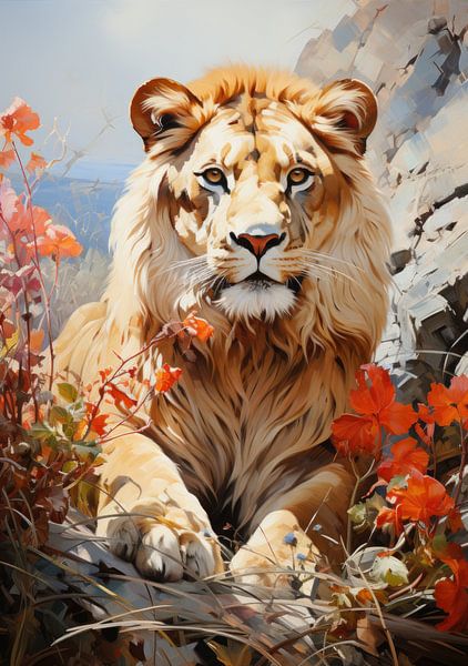 Löwe Poster Kunstdruck Wandbild von Niklas Maximilian