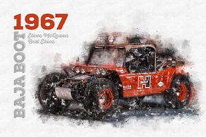 BAJA BOOT, Steve McQueen, Bud Ekins, Off Road Racing Buggy, 1967