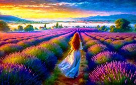 Lila Lavendel - Vrouw in de Lavendel van ellenilli .