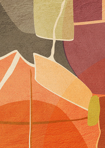 Contemporary minimalist, organic and geometric abstract art in earth tones.