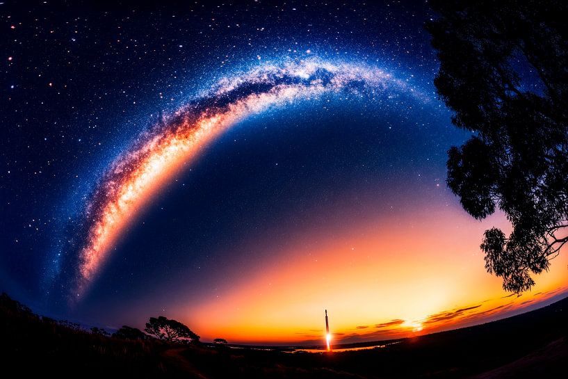 Sternenhimmel über einem Horizont von Poster Art Shop