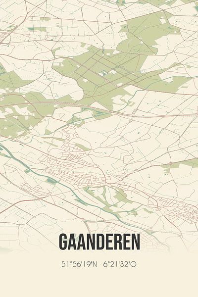 Carte ancienne de Gaanderen (Gueldre) par Affiches de lieux