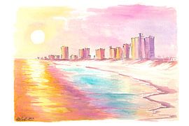 Panama City Plage de sable blanc Coucher de soleil sur le golfe du Mexique