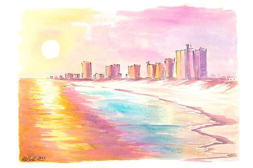 Panama City Plage de sable blanc Coucher de soleil sur le golfe du Mexique