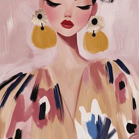 A modern portrait in pastel colours by Carla Van Iersel