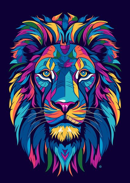 Lion Wild Nature WPAP Color Style par Mason Scott