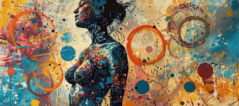 Orange Rouge Energie par Peintures accrocheuses