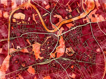 Kaart van Dendermonde in de stijl 'Amber Autumn' van Maporia