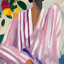 Ich mag Rosa, modernes Porträt von Carla Van Iersel