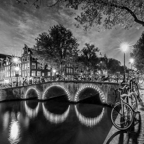 AMSTERDAM Keizersgracht avondidylle | Monochroom