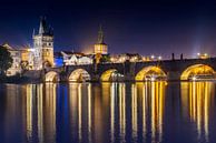Night impression of Charles Bridge with Old Town Bridge Tower by Melanie Viola thumbnail
