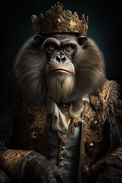 Affe als König verkleidet von Wall Wonder
