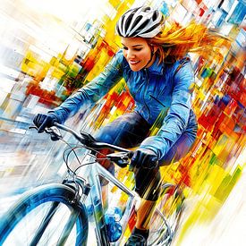 Fietsers scheuren door de stad van Frank Heinz