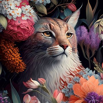 prédateur avec des fleurs sur Gelissen Artworks