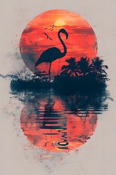 Flamingo close-up van MNS Designs