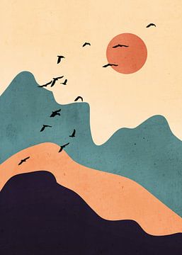 Minimalistisch abstract landschap van ThingDesign