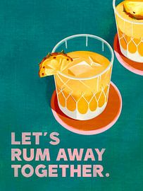 Rum Away Beach Bar Cocktail Art by The Whiskey Ginger