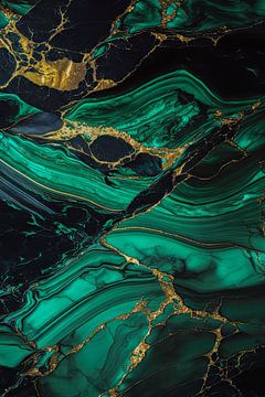 Marble gold black 1 by Digitale Schilderijen