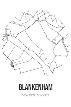 Blankenham (Overijssel) | Landkaart | Zwart-wit van Rezona