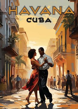 Romantische dans in de straten van Havana van darrent Mark