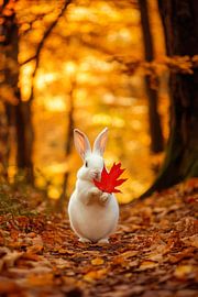 Lapin en automne sur Poster Art Shop