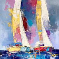 Abstract sailboats
