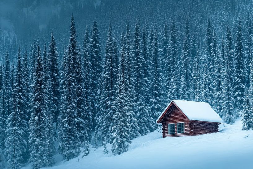 Forest snow hut by Poster Art Shop
