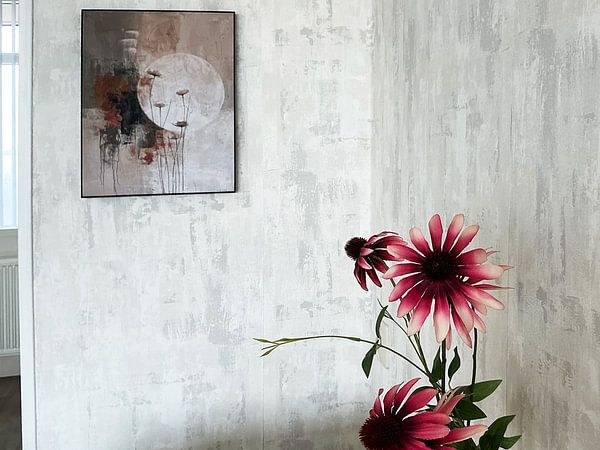 Landscape in earth tones, Japandi style