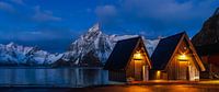Lofoten Hamnoy Hütten am Hafen