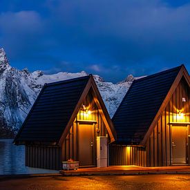 Lofoten Hamnoy Hütten am Hafen von Harald Marchhart