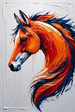 Abstract kleurrijk paard portret van Art & Soul Creations