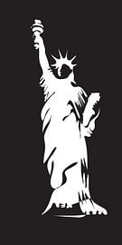 Statue of Liberty Black White by Kirtah Designs