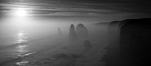 12 Apostles Australie (noir et blanc)