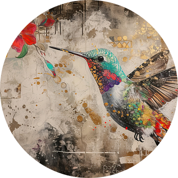 Schilderij Kolibrie Goud