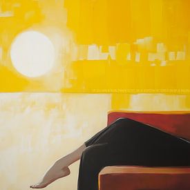 Frau auf Sofa von Harmannus Sijbring