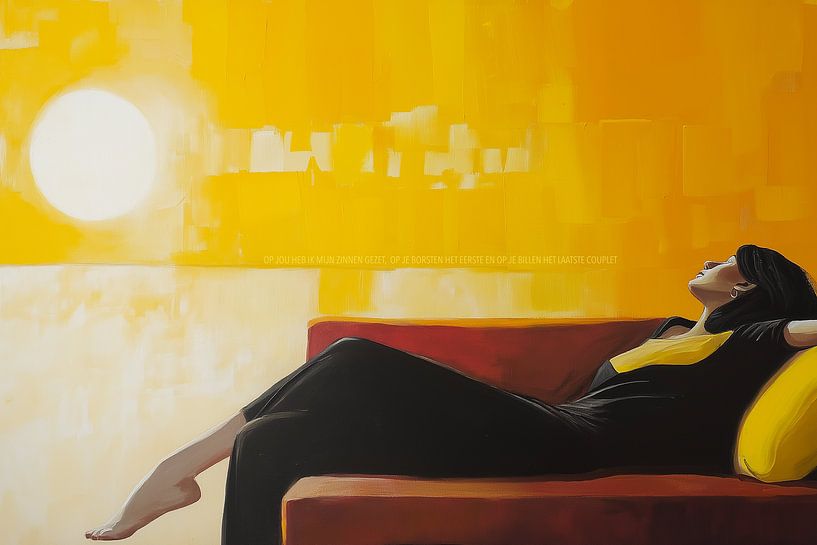 Frau auf Sofa von Harmannus Sijbring