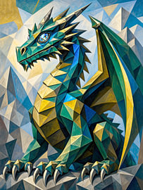 Faceted Teal Dragon by Markus Gann