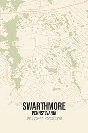 Vintage map of Swarthmore (Pennsylvania), USA. by Prints of Place