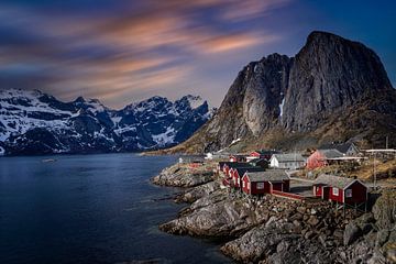 Zonsondergang op de Lofoten in Noorwegen van gaps photography