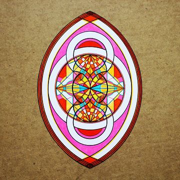Pink and red geometric variation of the oval shape based on the expanded vescica pisces  by E11en  den Hollander